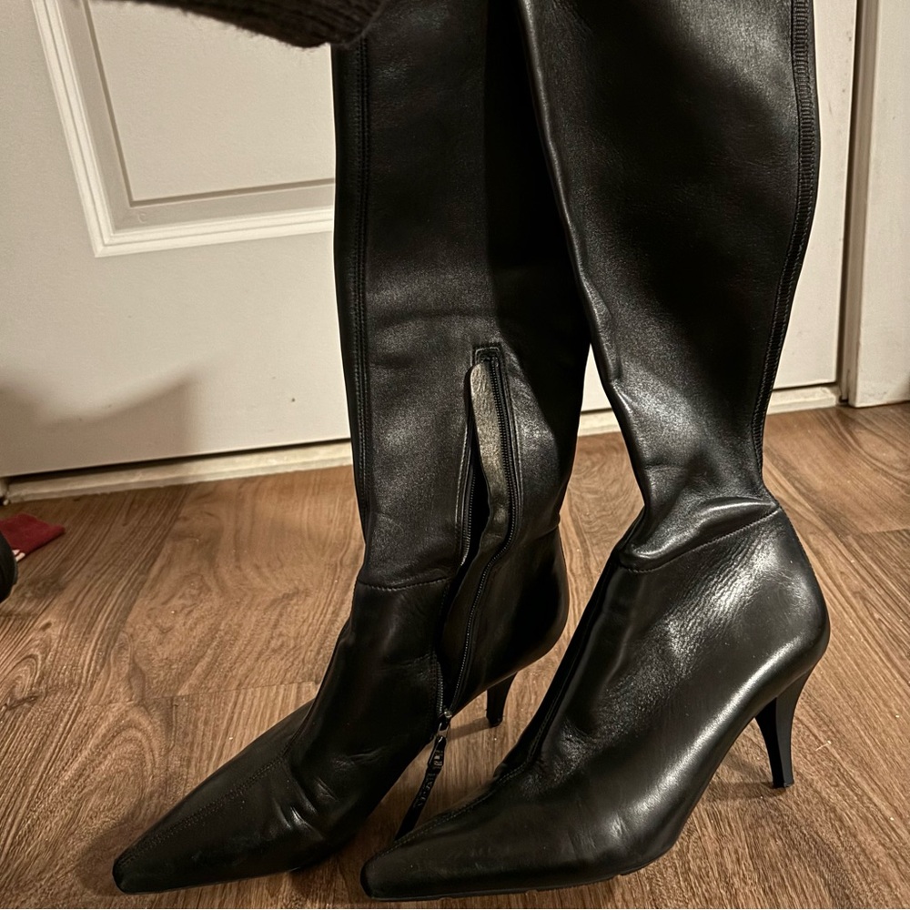 Prada Leather Knee High Boots